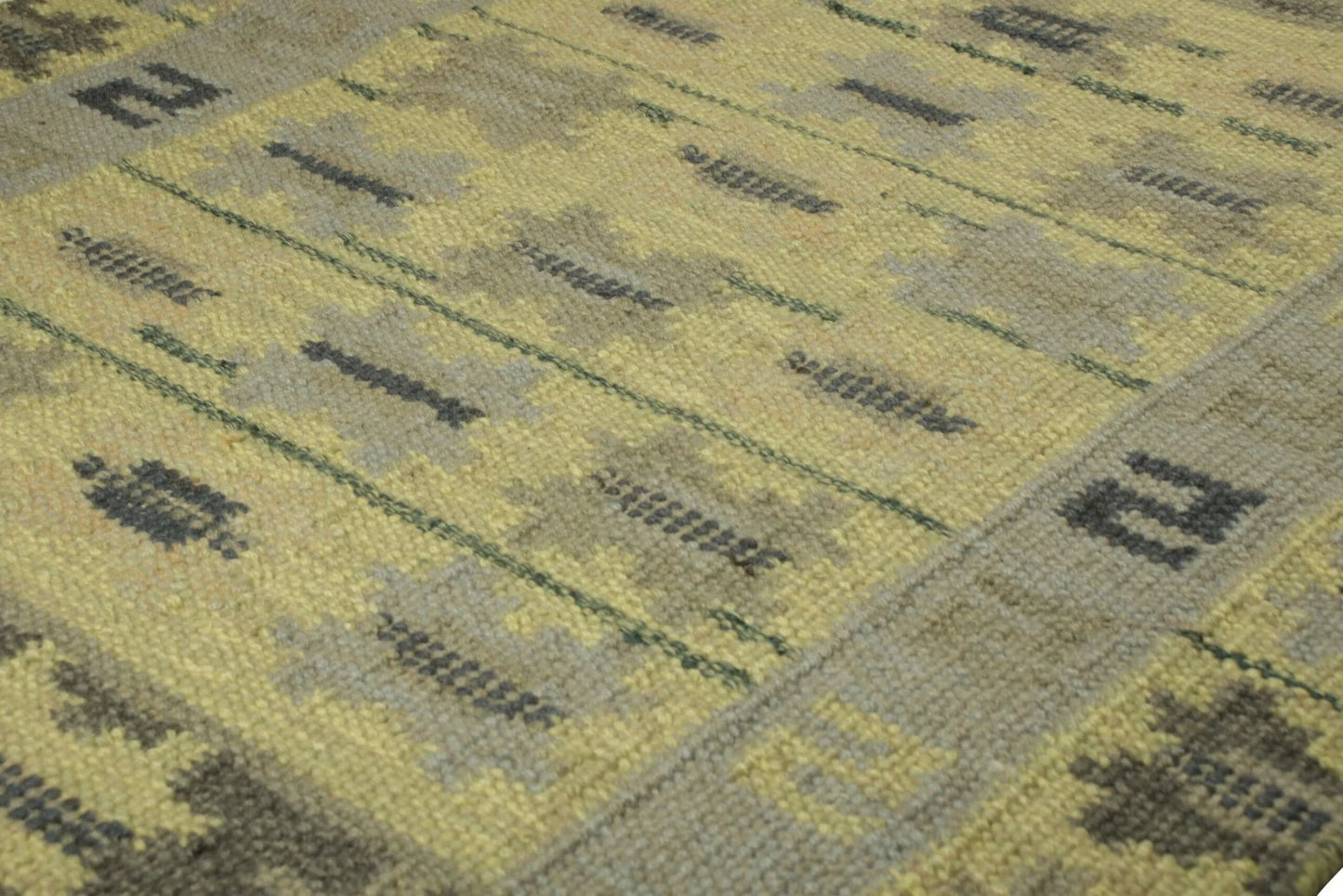 Green and Blue Geometric Scandinavian Rug
