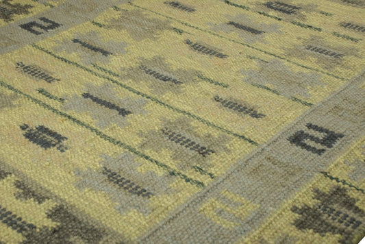 Green and Blue Geometric Scandinavian Rug