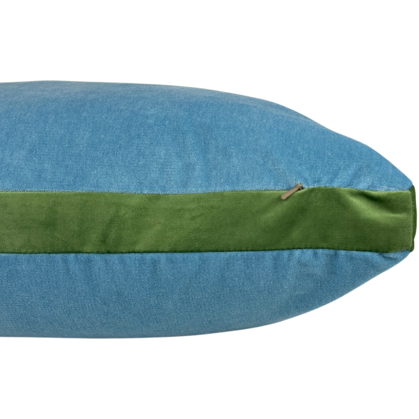 Light Blue and Green Velvet Box Pillow