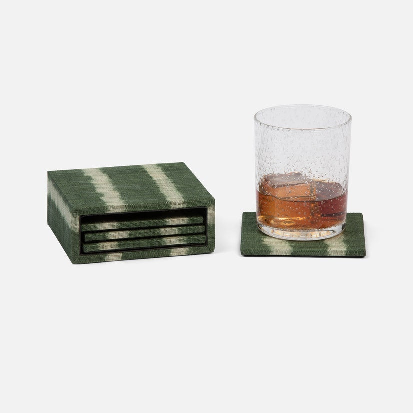 Blue Pheasant Kuta Green Tie Dye Coasters
