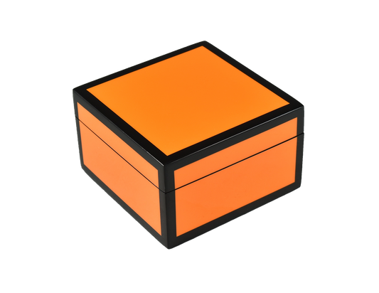 Orange Square Box with Black Trim
