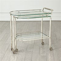 Folding Bar Cart in Polished Nickel