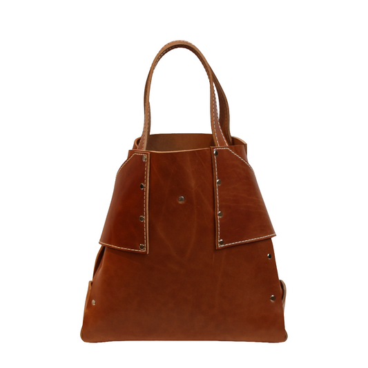 Brown Leather Soigné Tote Bag