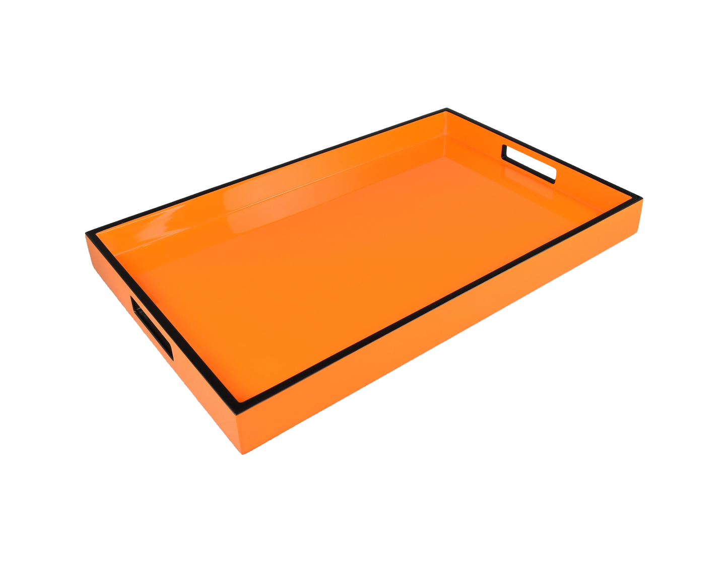 Orange Breakfast Tray with Black Trim