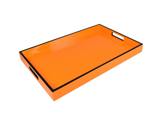 Orange Breakfast Tray with Black Trim