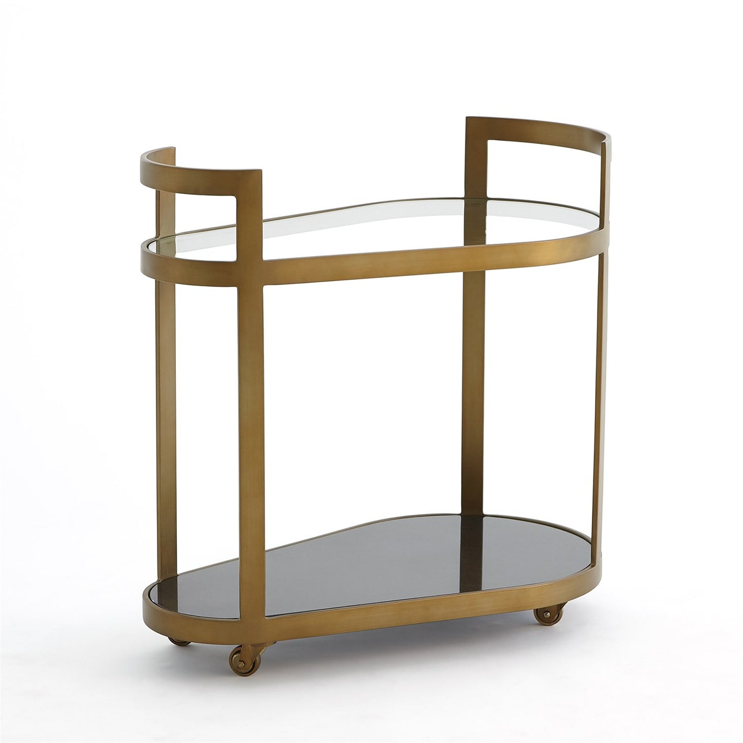 Global Views Regan Antique Brass Bar Cart