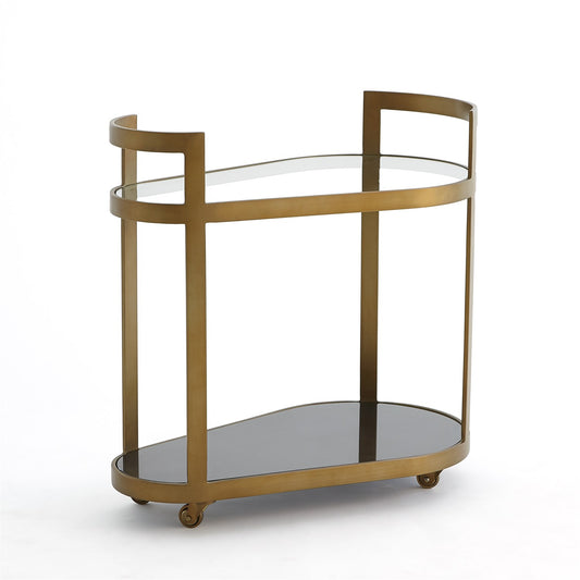 Global Views Regan Antique Brass Bar Cart