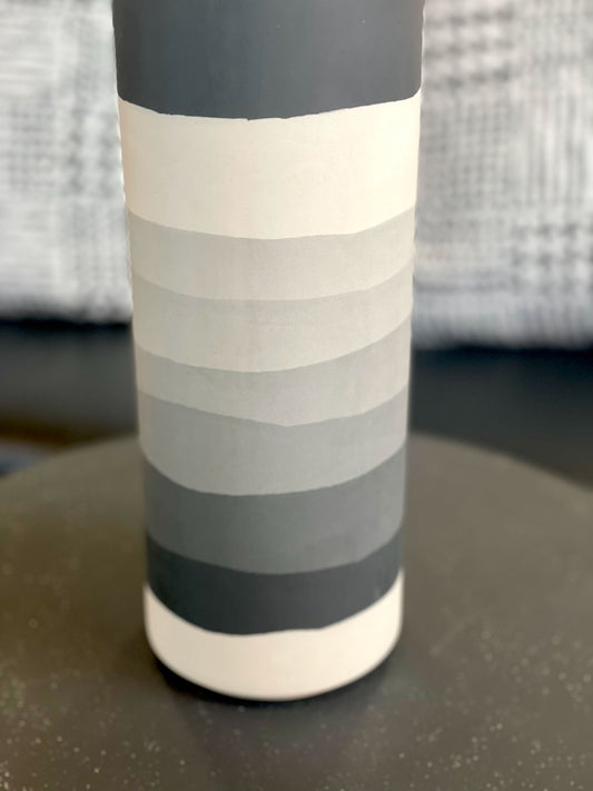 Tall Greyscale Vessel by Jowdy Studio