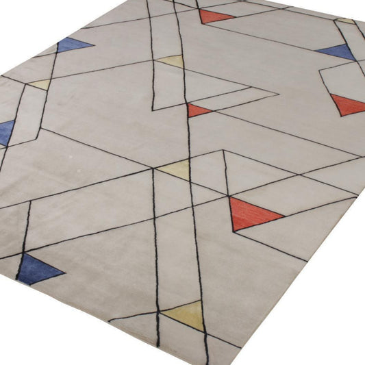 Gray Geometric Rug