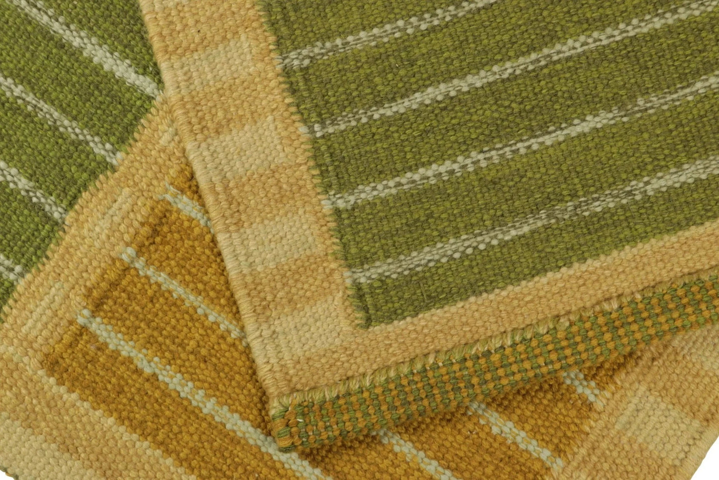 Green and Yellow Geometric Scandinavian Rug