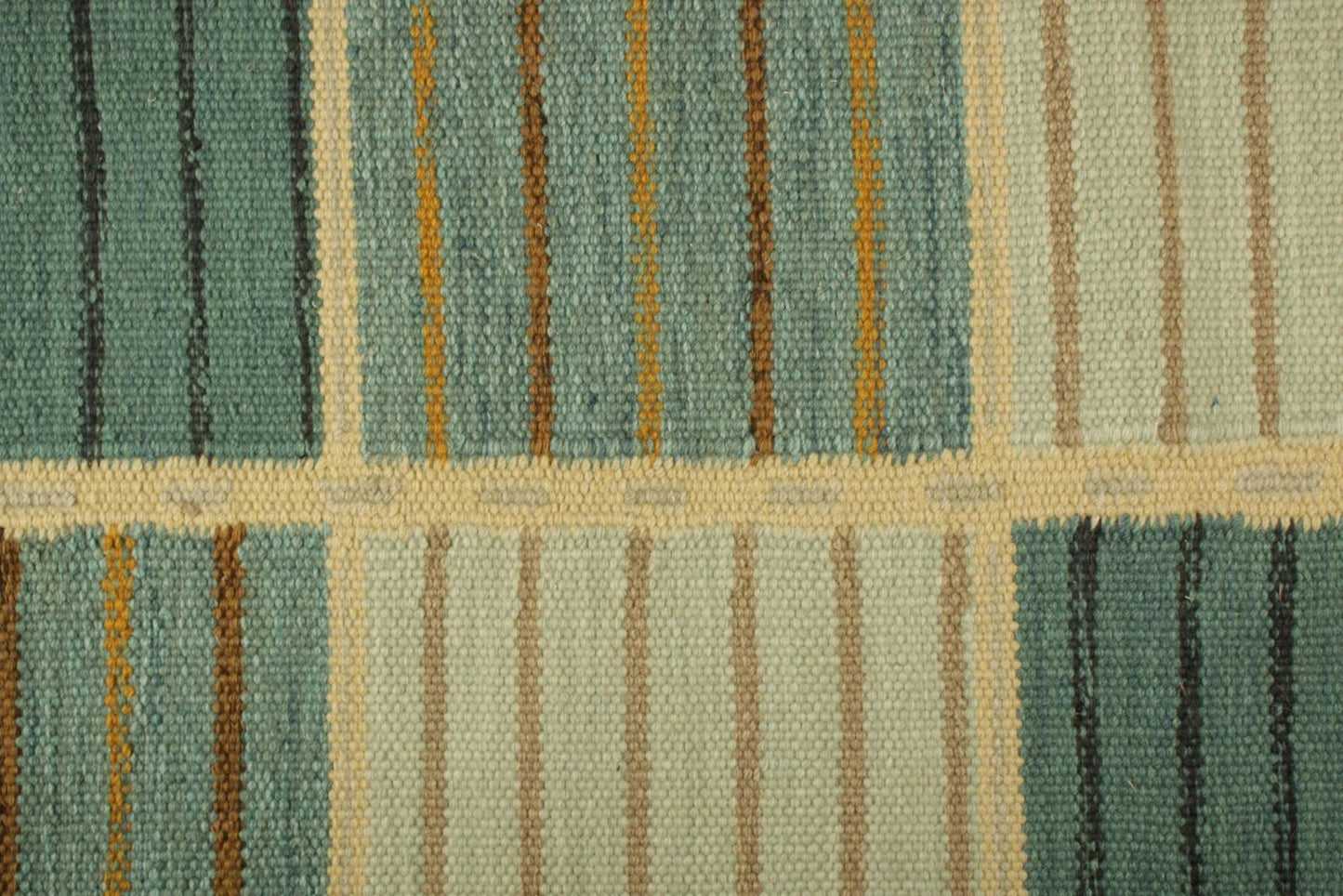 Blue Geometric Striped Scandinavian Rug