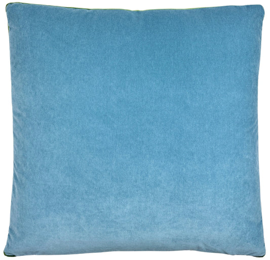Light Blue and Green Velvet Box Pillow