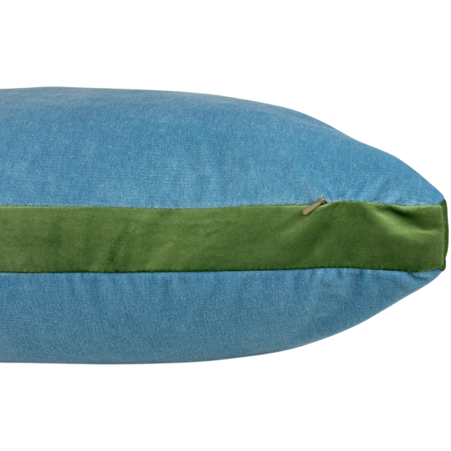 Light Blue and Green Velvet Box Pillow - Thumbnail 2