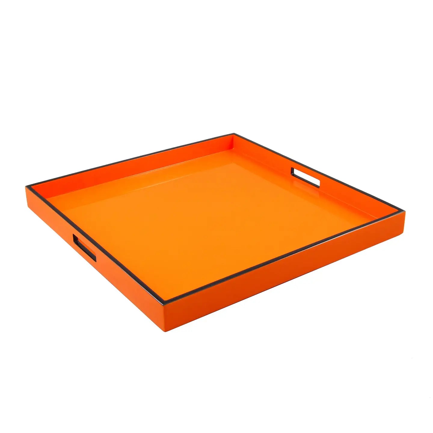 Orange Square Tray with Black Trim