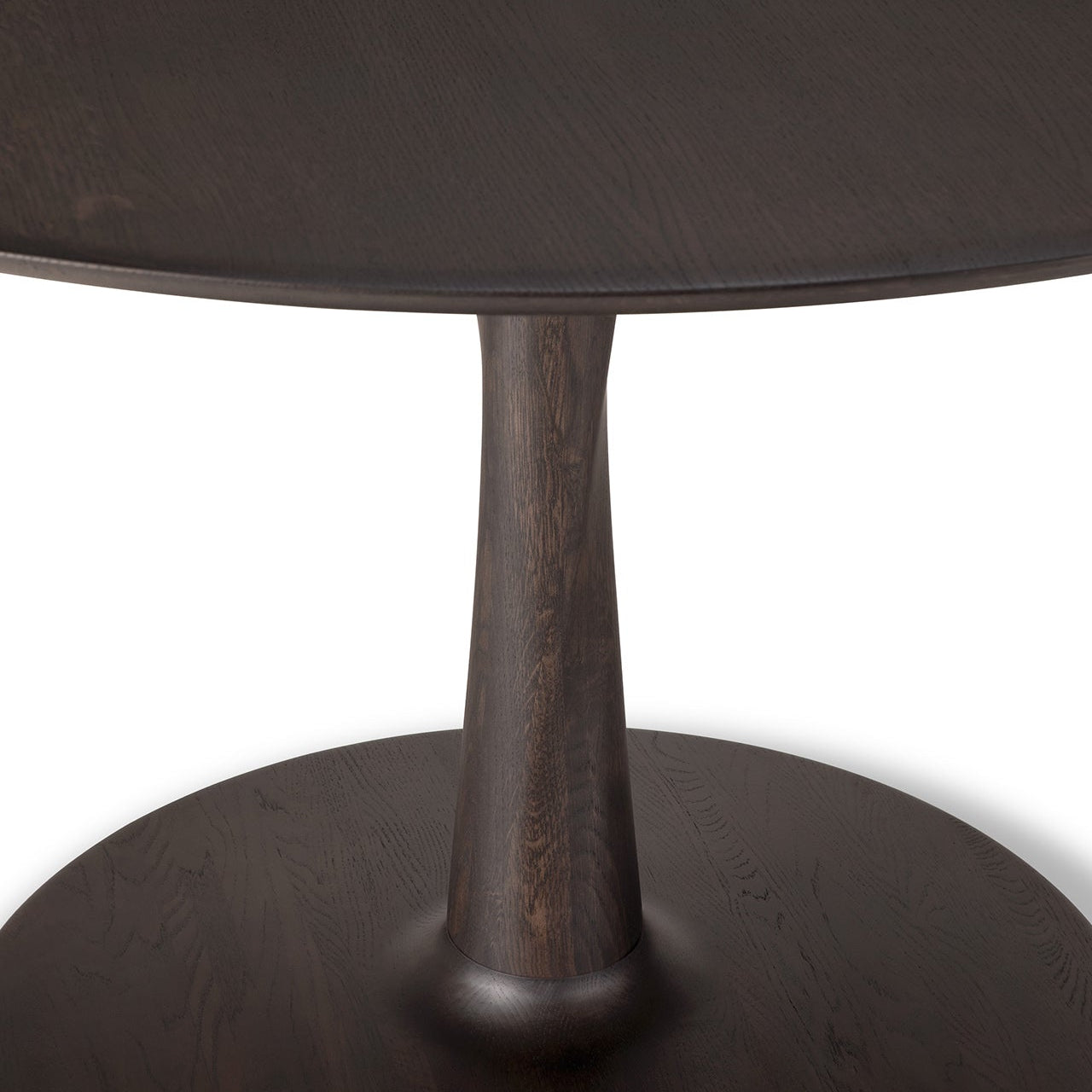 Round Torsion Dining Table in Brown Varnished Oak