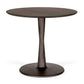 Round Torsion Dining Table in Brown Varnished Oak