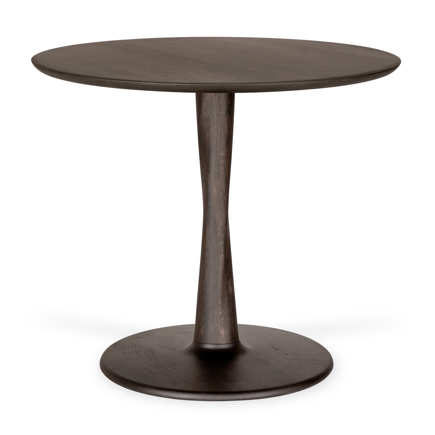 Round Torsion Dining Table in Brown Varnished Oak