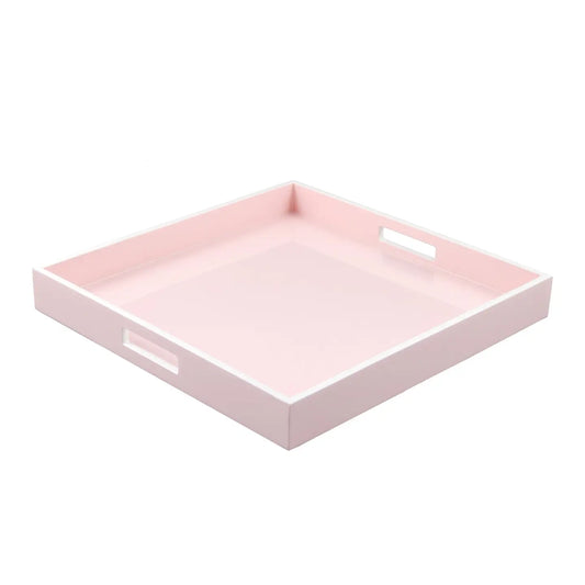 Paris Pink Square Tray with White Trim
