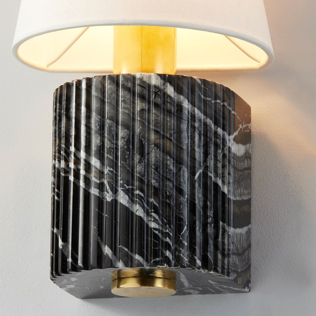 Hudson Valley Lighting Aden Sconce in Black Marble