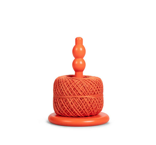 Wooden Twine Holder with Jute Ball in Orange