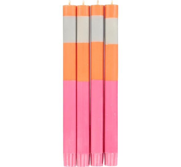 British Colour Standard Abstract Neyron, Flame & Willow Candles (Set of 4)