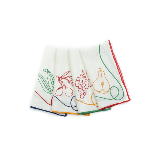 Misette Fete Embroidered Linen Napkins (Set of 4)