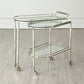 Folding Bar Cart in Polished Nickel