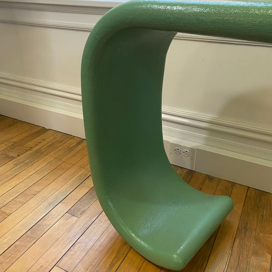 1970 Lacquered Linen Jade Console Table