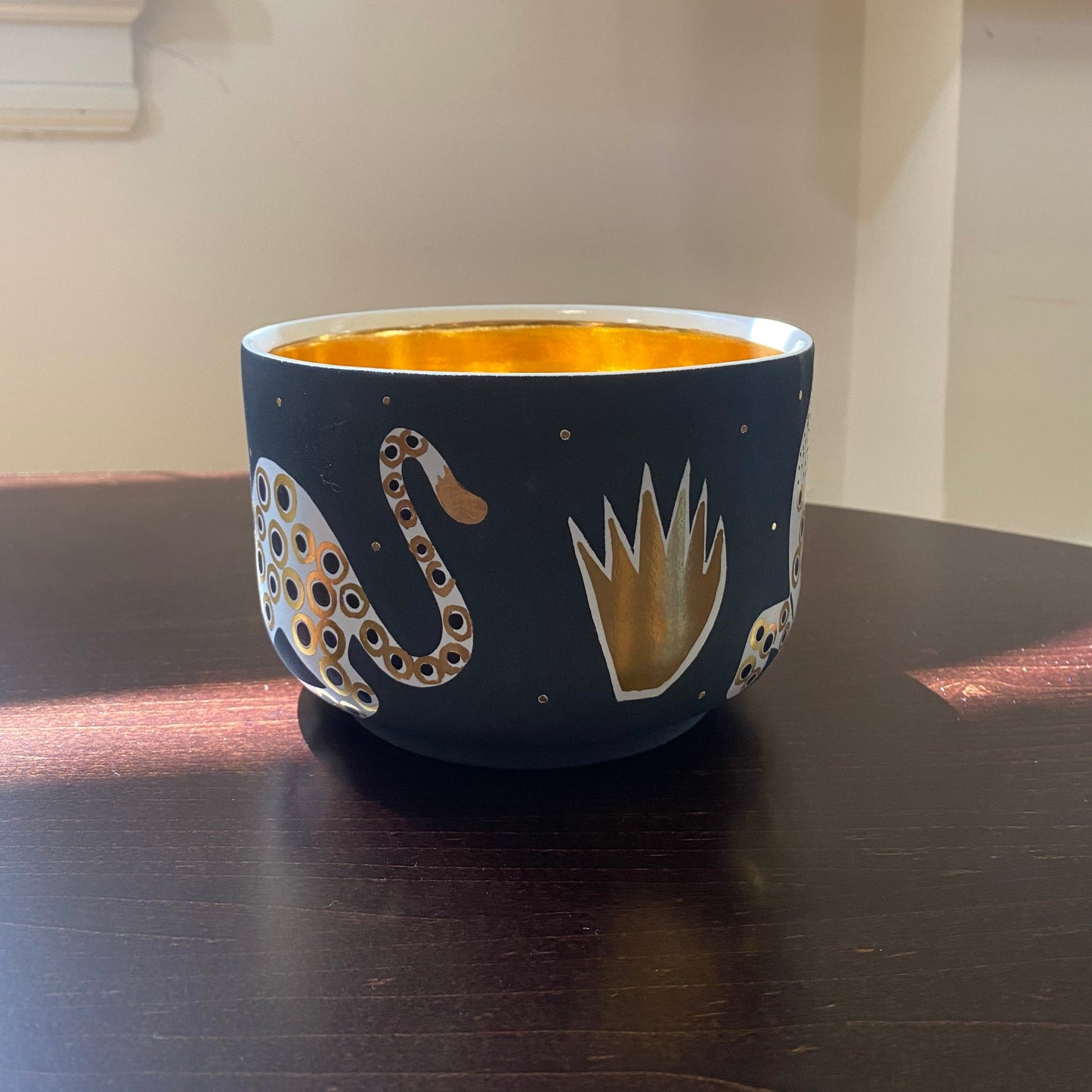 Waylande Gregory Small Chubby Leopard Bowl in Black