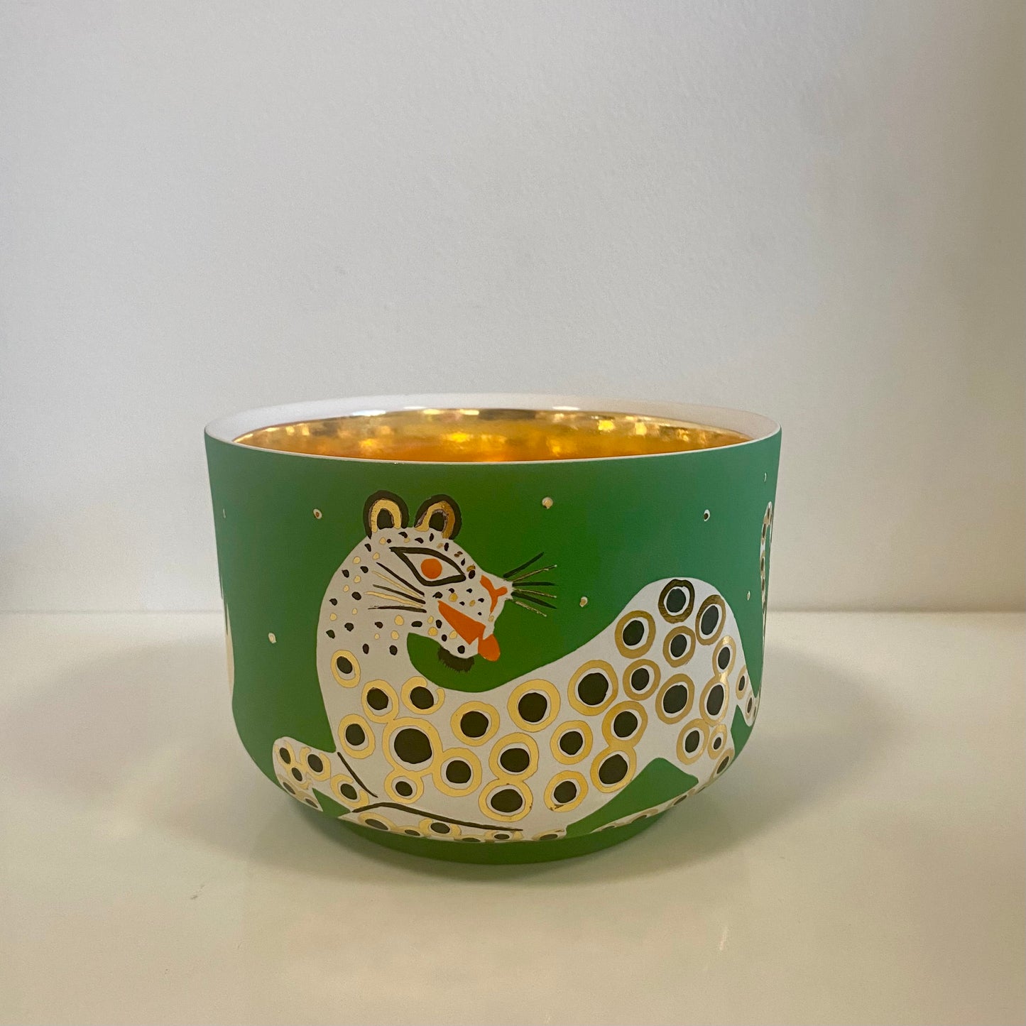 Waylande Gregory Small Chubby Leopard Bowl in Green