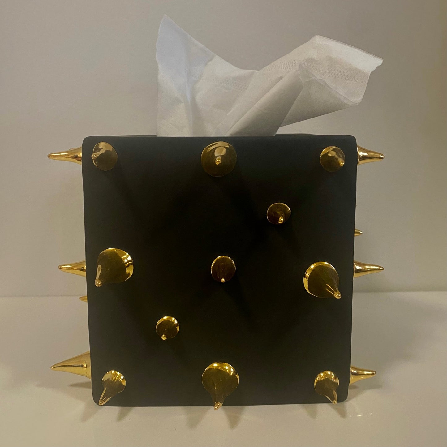 Waylande Gregory Tissue Box with Gold Thorns