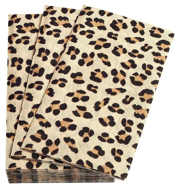 Annie Selke Leopard Natural Guest Towel Napkin