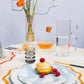 Colorblock Embroidered Linen Placemats Blue/Amber (Set of 4)