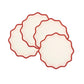 Colorblock Embroidered Linen Placemats in Pink/Rust (Set of 4)