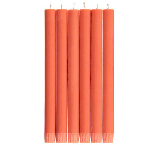 Rust Orange Dinner Candles (Set of 6)