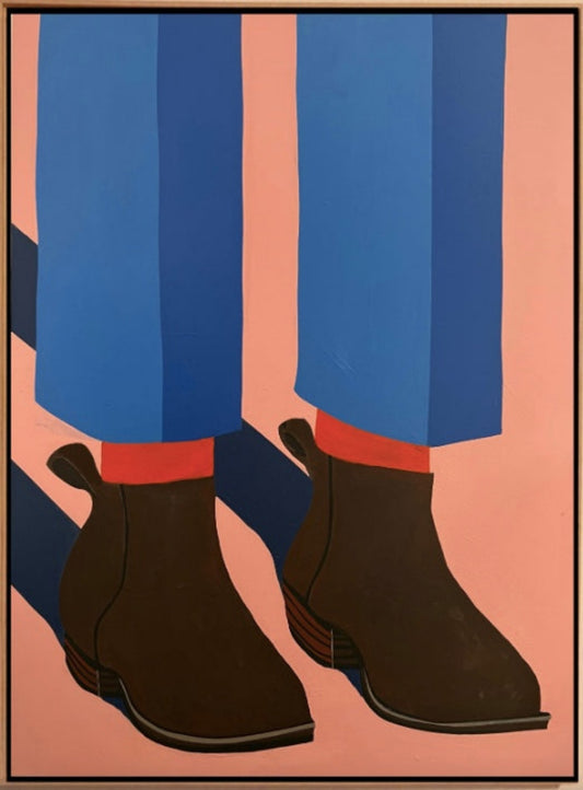 Red Socks / Chelsea Boots by Brooks Burns