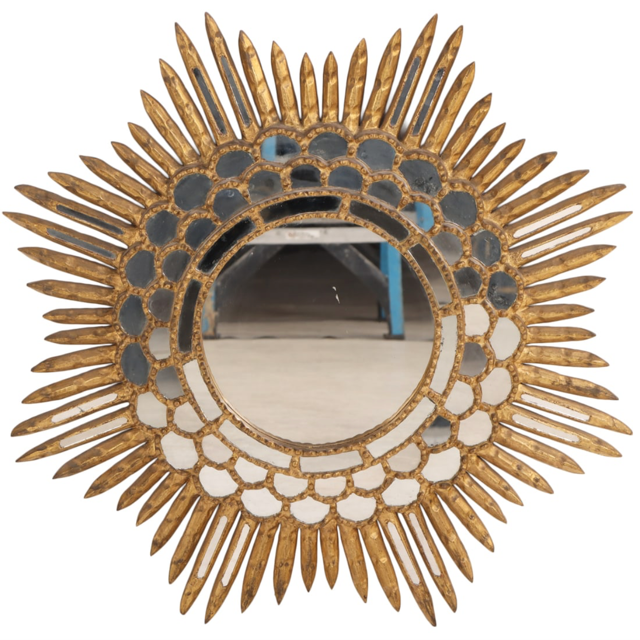 Carved Giltwood Starburst Mirror
