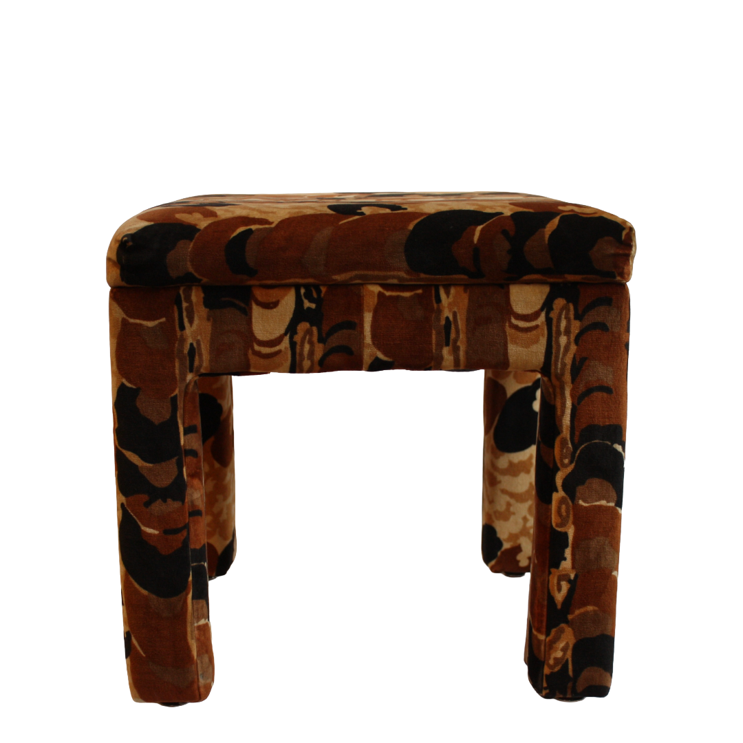 Pair of Upholstered Parsons Style Ottomans