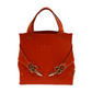 Orange Leather Soigné Tote Bag