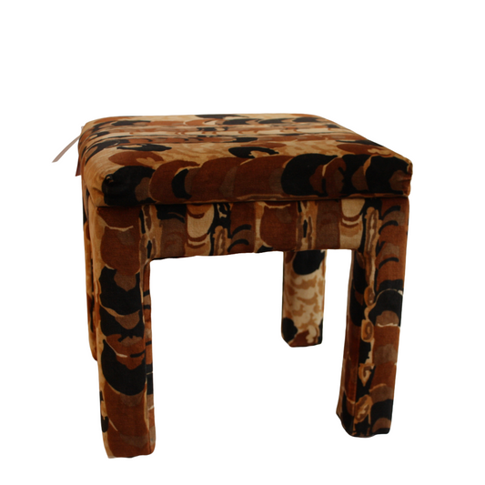 Pair of Upholstered Parsons Style Ottomans