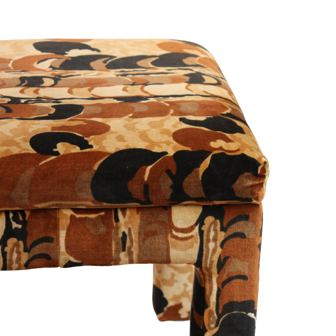 Pair of Upholstered Parsons Style Ottomans