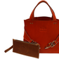 Orange Leather Soigné Tote Bag