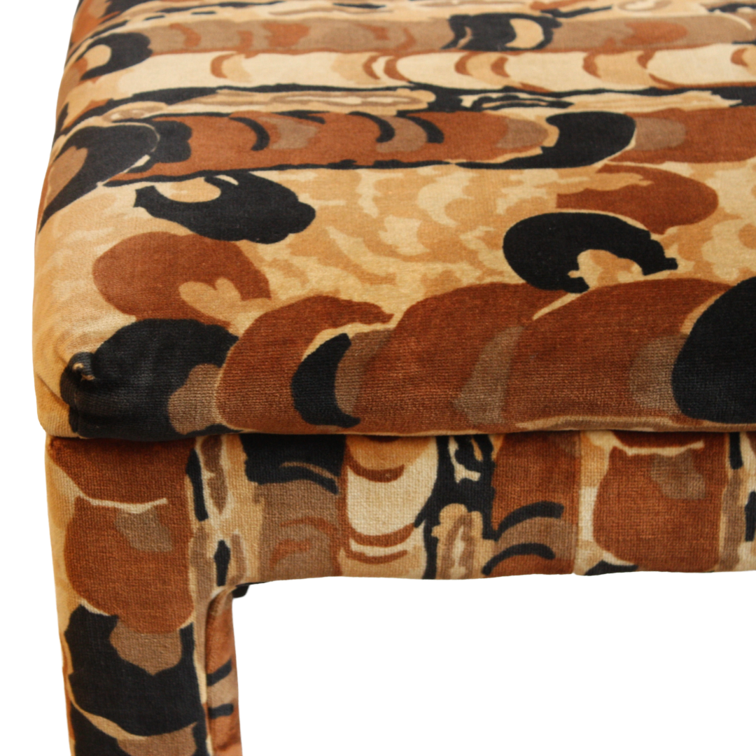 Pair of Upholstered Parsons Style Ottomans