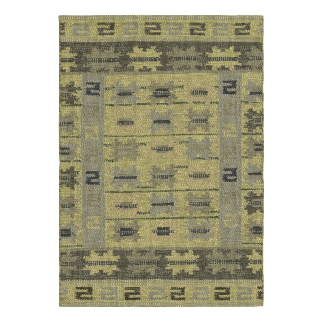 Green and Blue Geometric Scandinavian Rug