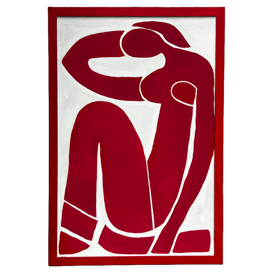 Framed Red Nude by M. Negus