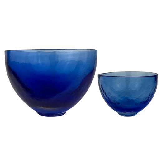 Blue Glass Bowls (Set of 2)