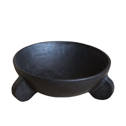 Tajsen Black Clay Footed Bowl