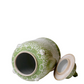Green and White Porcelain Scrolling Lotus Temple Jar