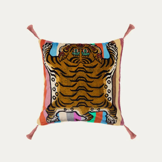 House of Hackney Iridis Stipe Saber Tassel Velvet Cushion