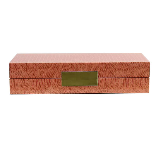 Addison Ross Orange Croc Box With Gold